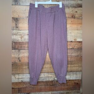 Patagonia W’s Ahnya Jogger Pants Sweats Large L Knit Organic Cotton Purple Flaw
